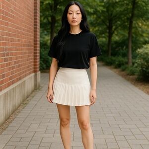 Mpg Tennis Skort Shirt Plus Size XXL White